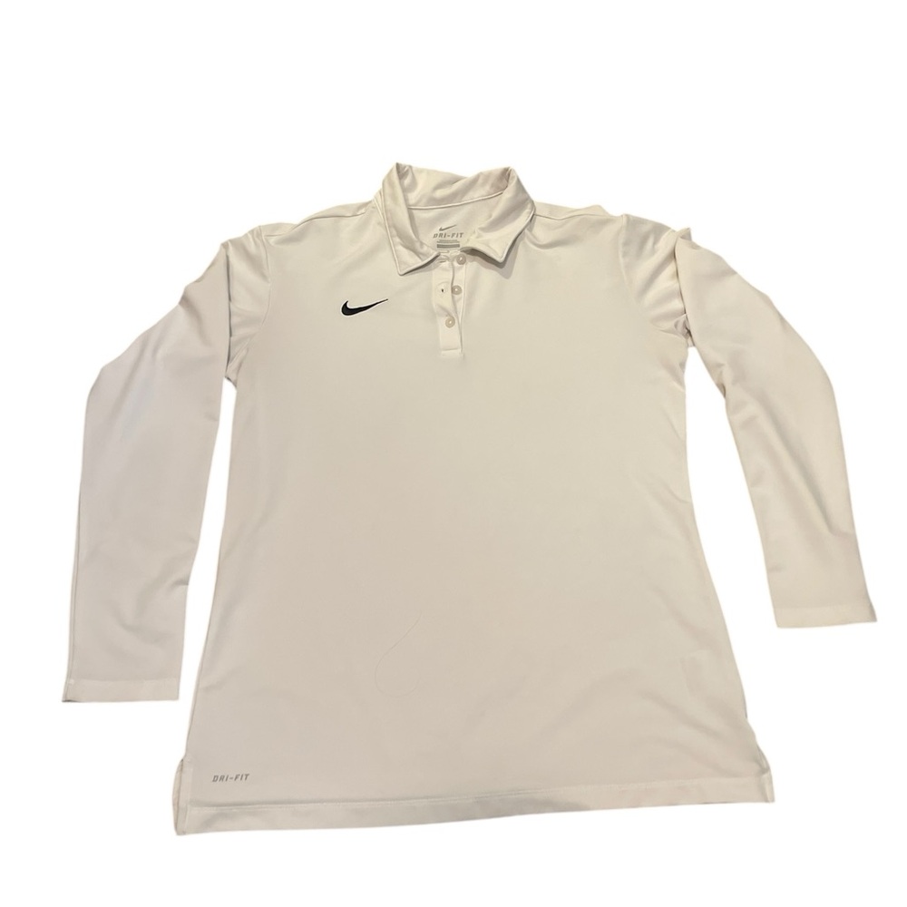 Women’s Nike Golf White Dri-FIT Long Sleeve Polo